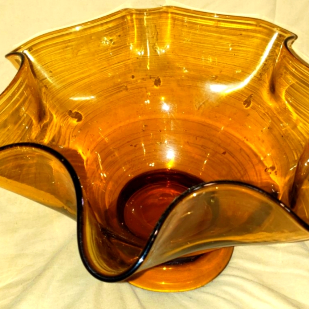 Vintage Amber Glass Bowl